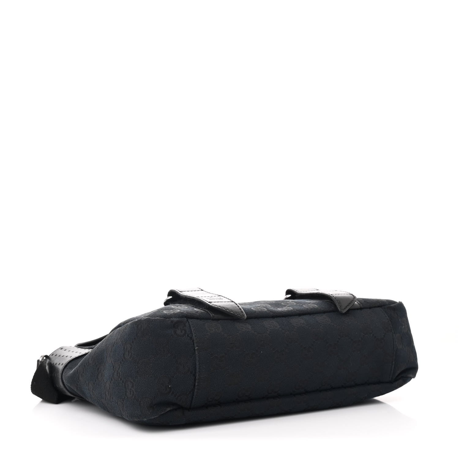 Monogram Medium Double Buckle Flap Messenger Bag Black