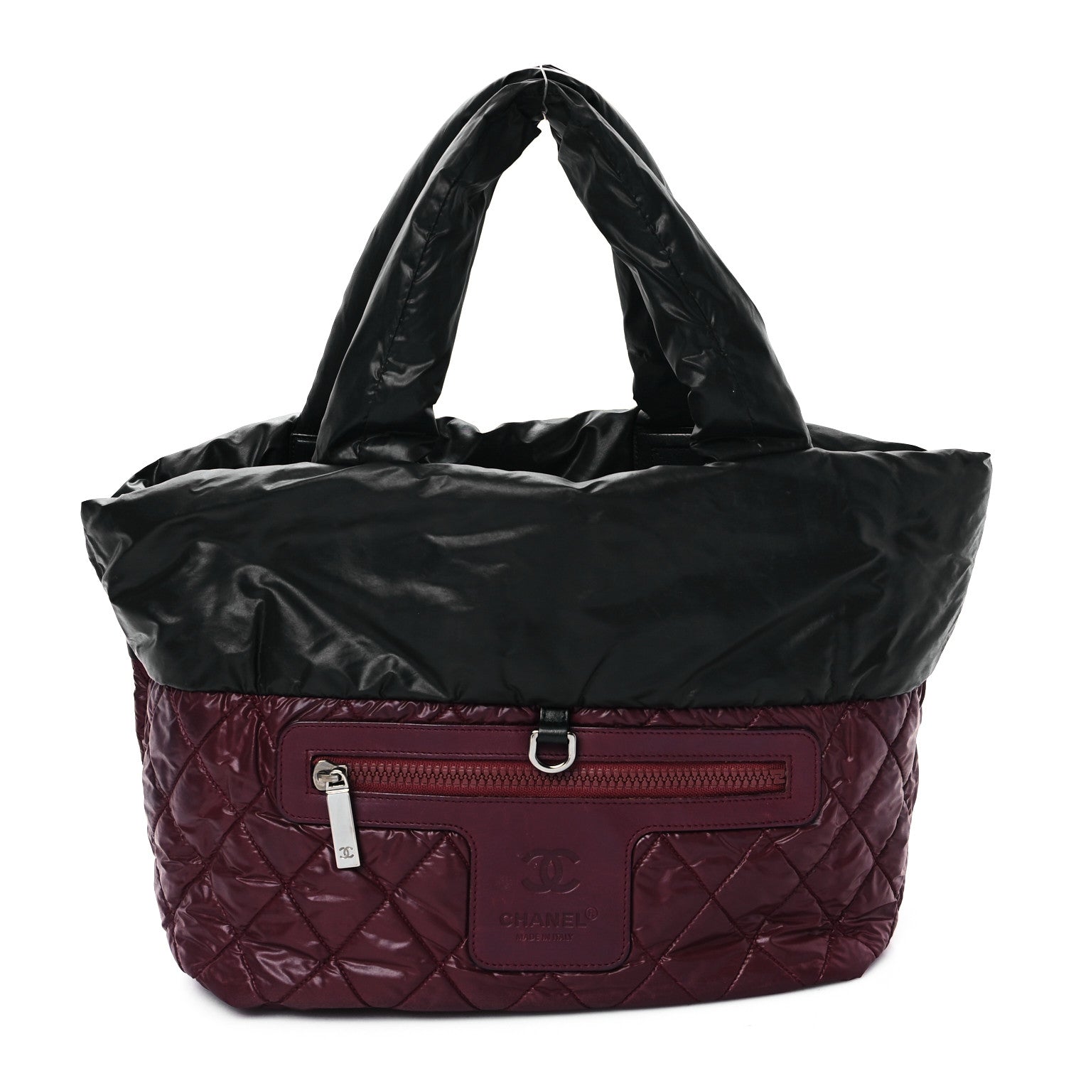 Nylon Quilted Coco Cocoon Reversible Tote Black