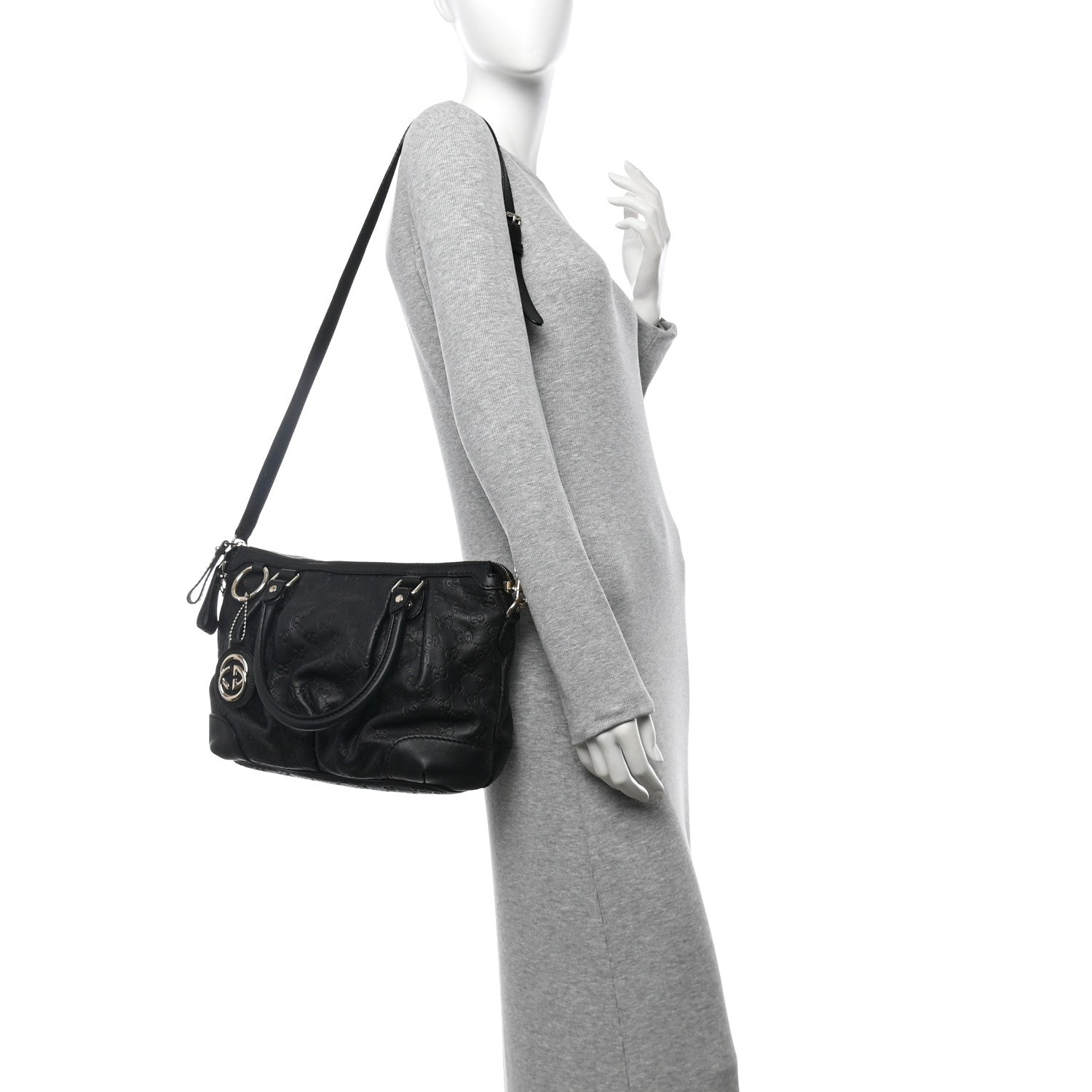 Guccissima Medium Sukey Top Handle Tote Black