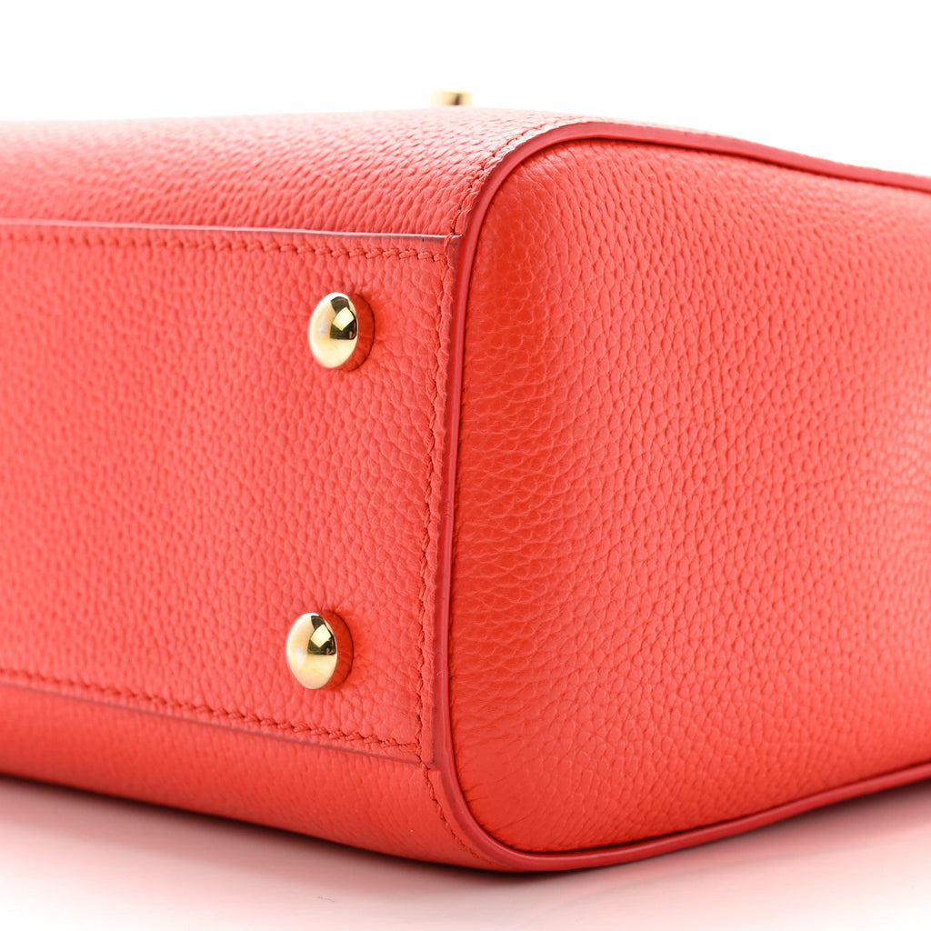 Grained Calfskin Mini Neo Executive Shopper Tote Red