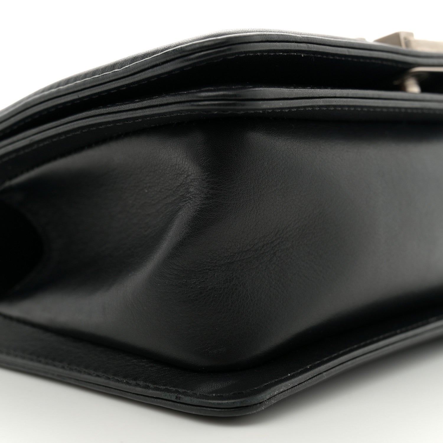 Matte Snakeskin Calfskin Small Boy Flap Black