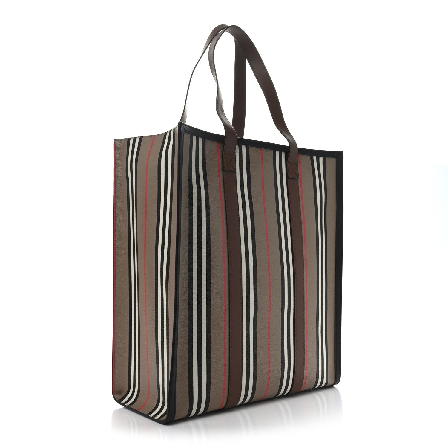 E-Canvas Stripe Book Tote Archive Beige