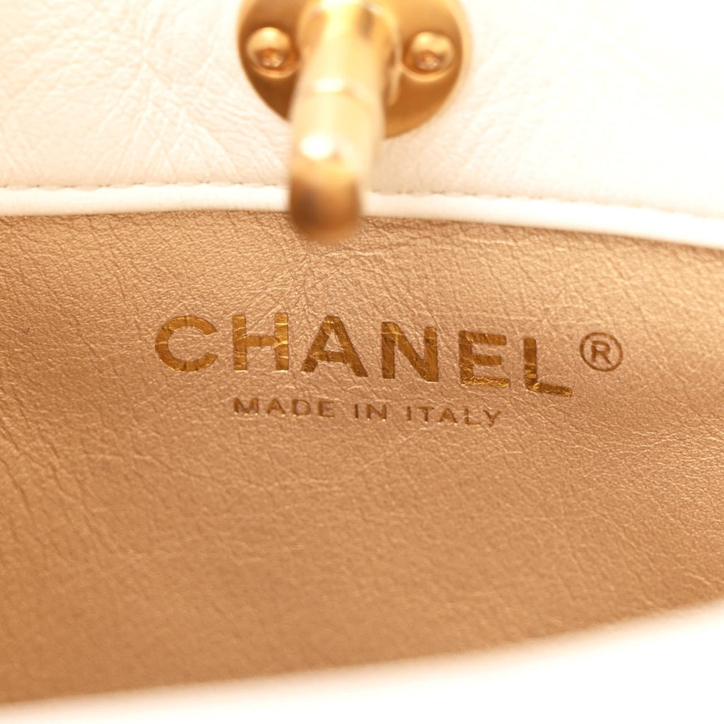 Lambskin Quilted Multi Chain Hobo White