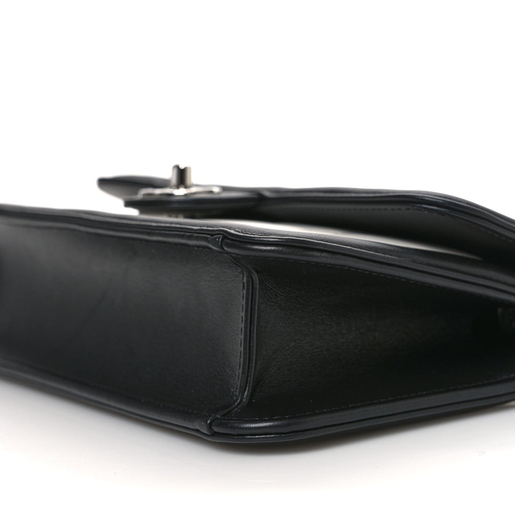Lambskin Calfskin Chic Frame Flap Bag White Black