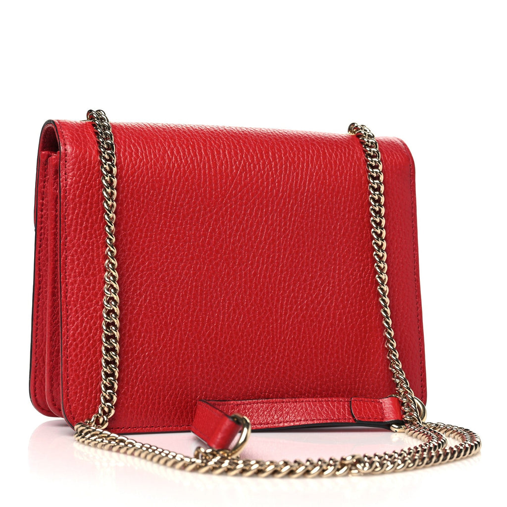 Dollar Calfskin Small Interlocking G Shoulder Bag Red