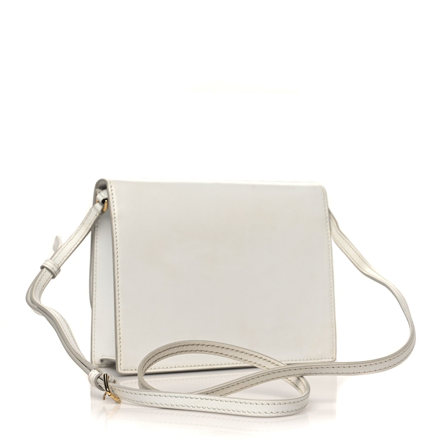 Calfskin DG Logo Flap Crossbody Bag White