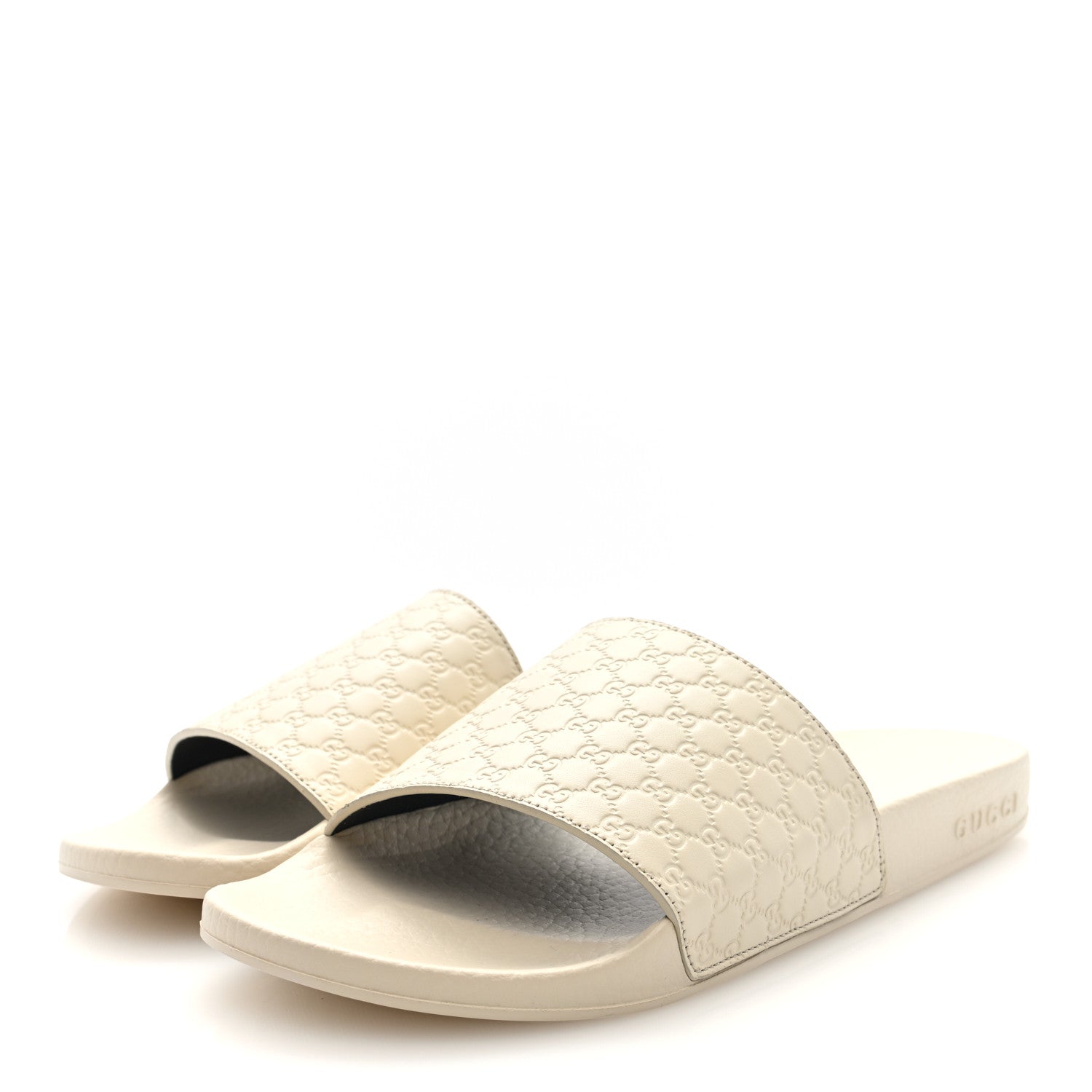 Microguccissima Slide Sandals 39 Ivory