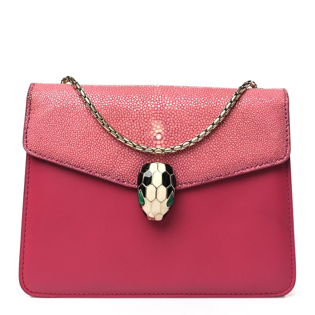 Calfskin Galuchat Serpenti Forever Crossbody Bag Pink