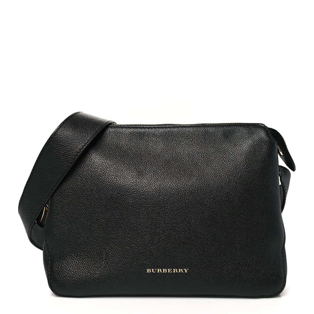 Soft Grain Calfskin House Check Small Helmsley Crossbody Black