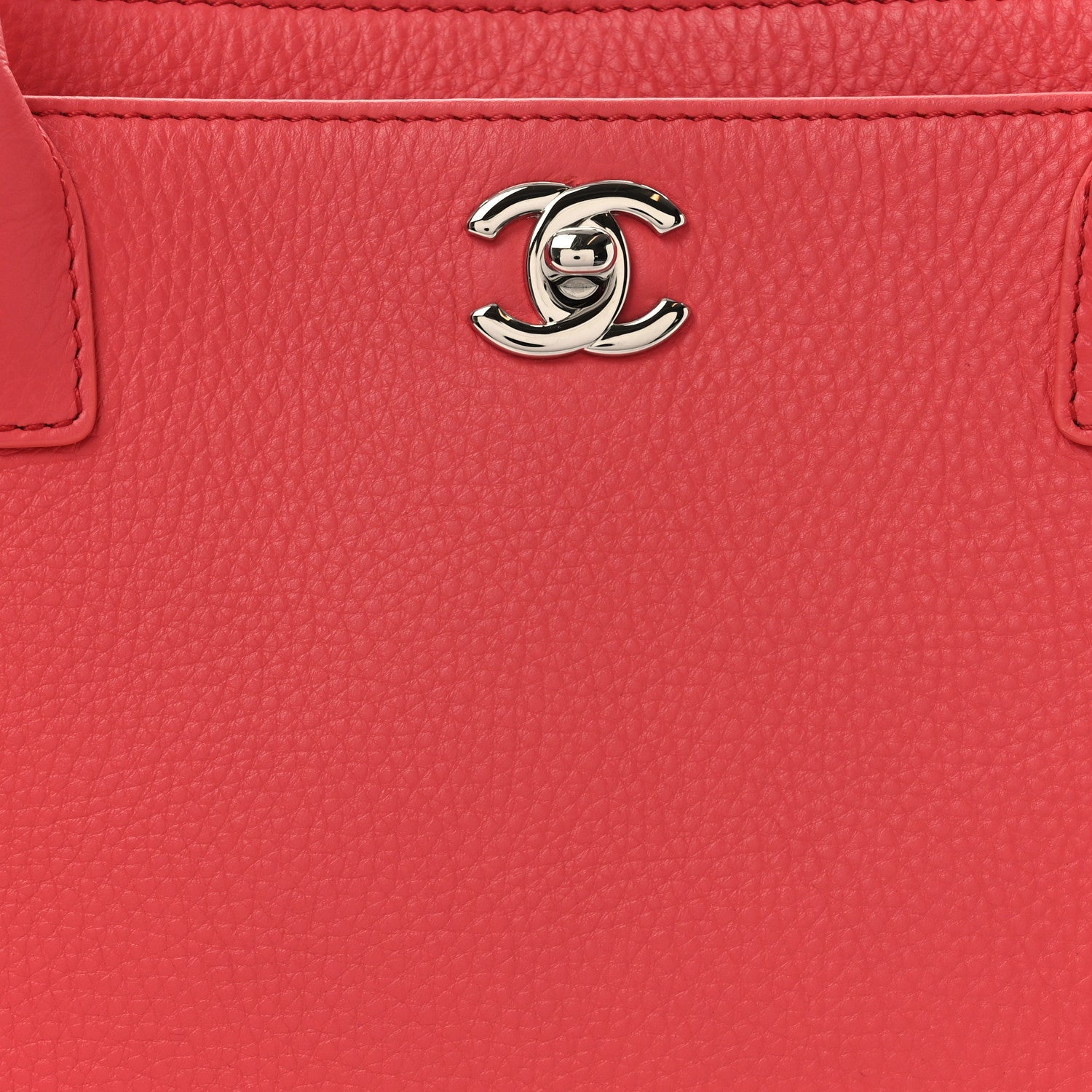 Calfskin Cerf Executive Shopper Tote Coral
