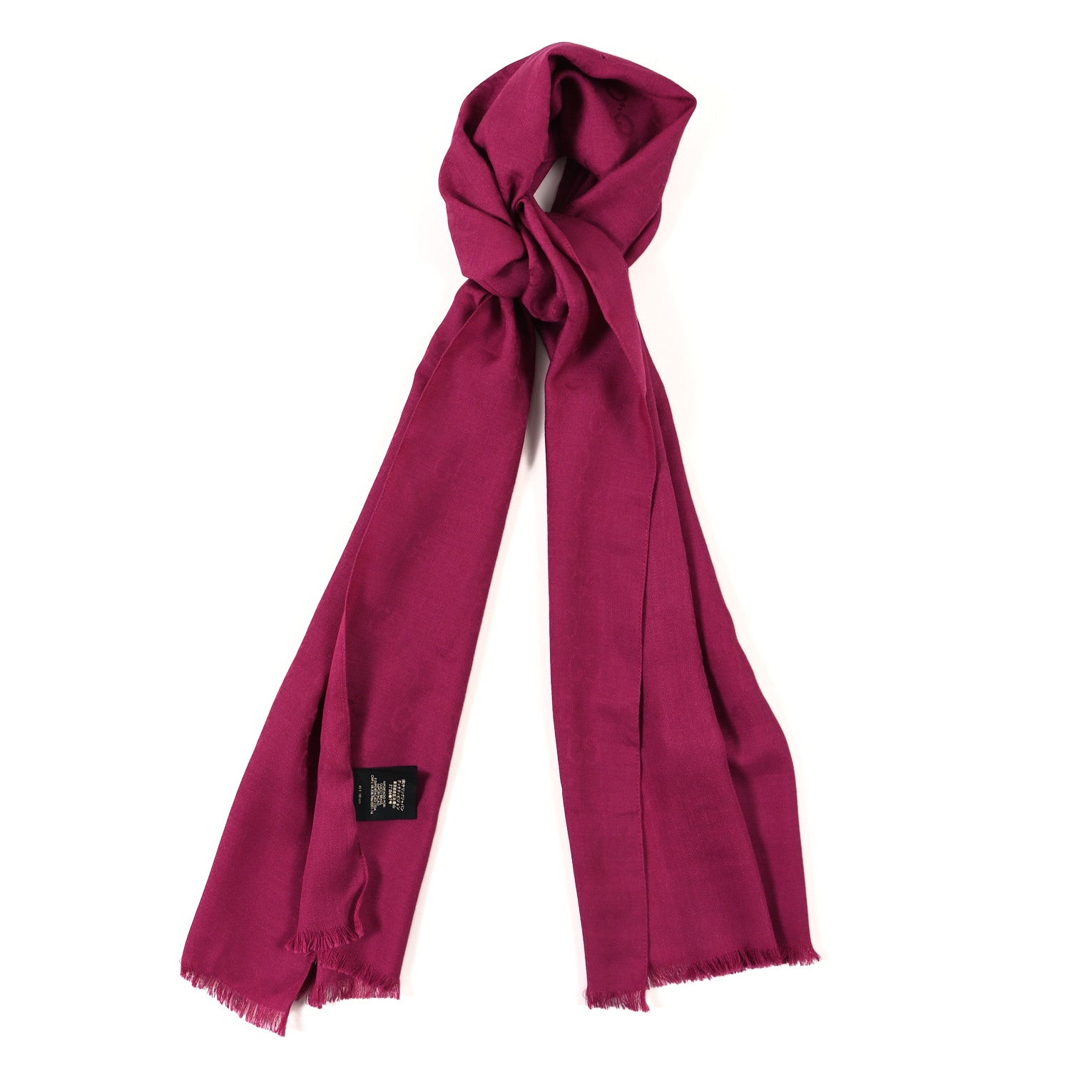 Wool Silk GG Monogram GGNat Scarf Fuchsia