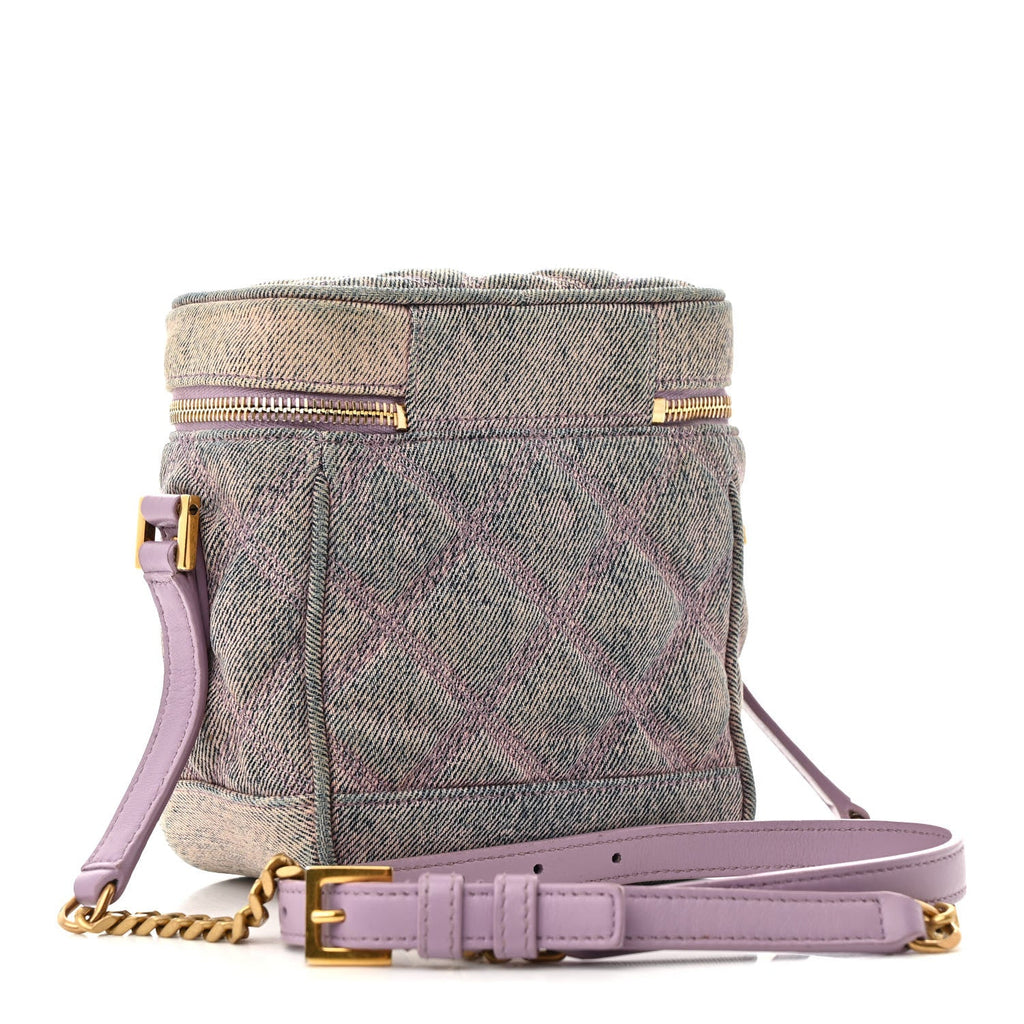 Denim Quilted 80's Vanity Bag Bleached Lilac