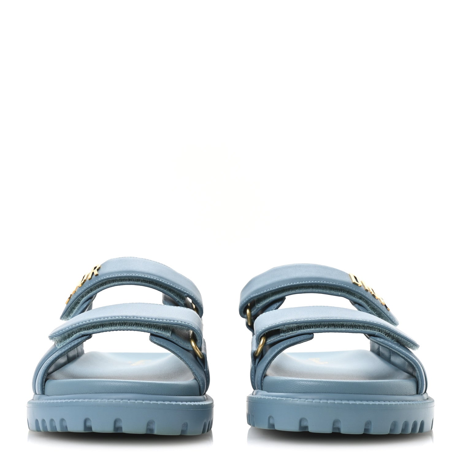 Lambskin Dioract 10mm Slide Sandals 37.5 Dusty Sky