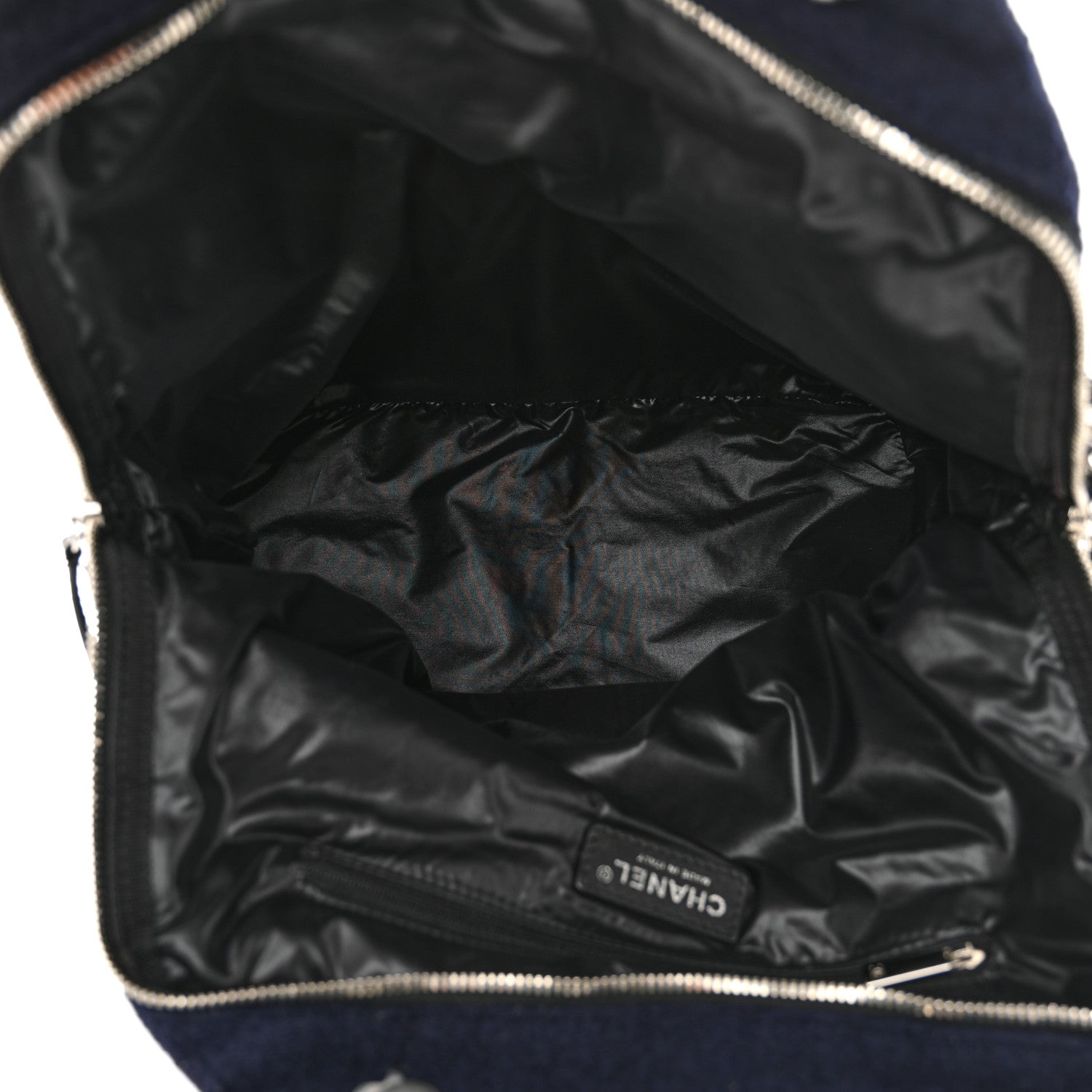 Wool Calfskin Embroidered Paris Hamburg Large Shopping Bag Blue