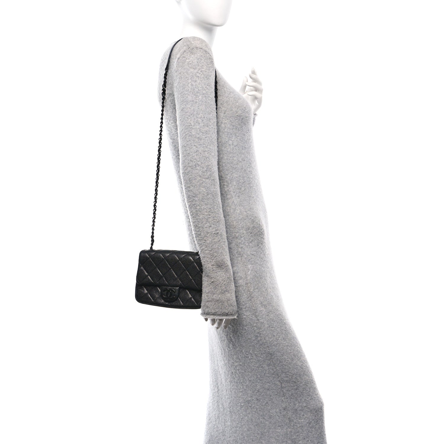 Caviar Quilted Incognito Mini Square Flap Black