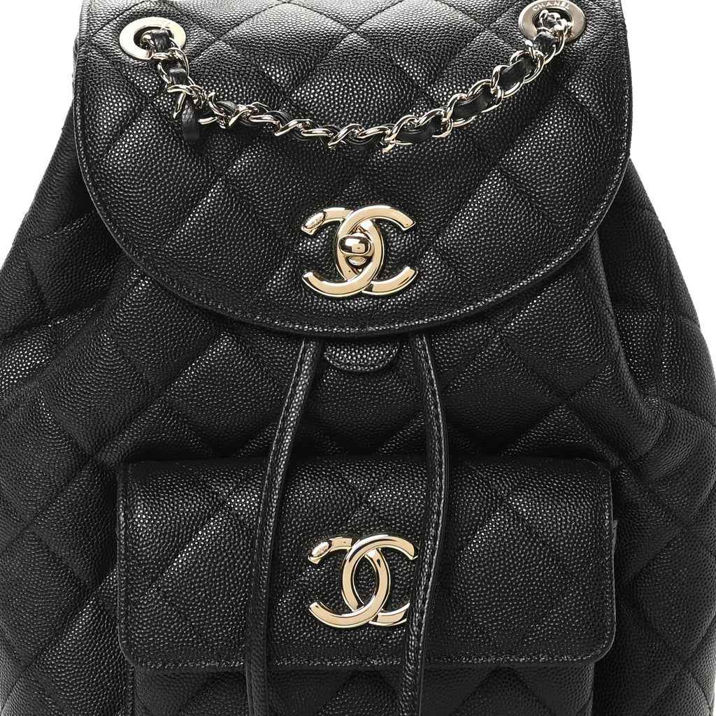 Caviar Quilted Backpack Bag Black