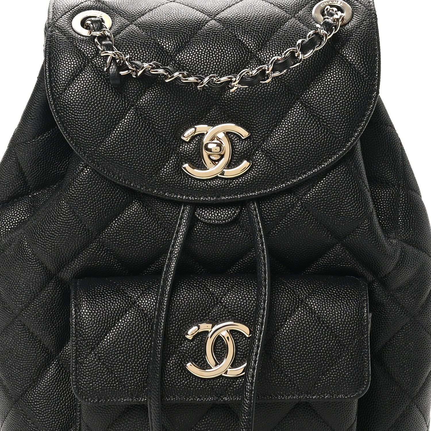 Caviar Quilted Backpack Bag Black