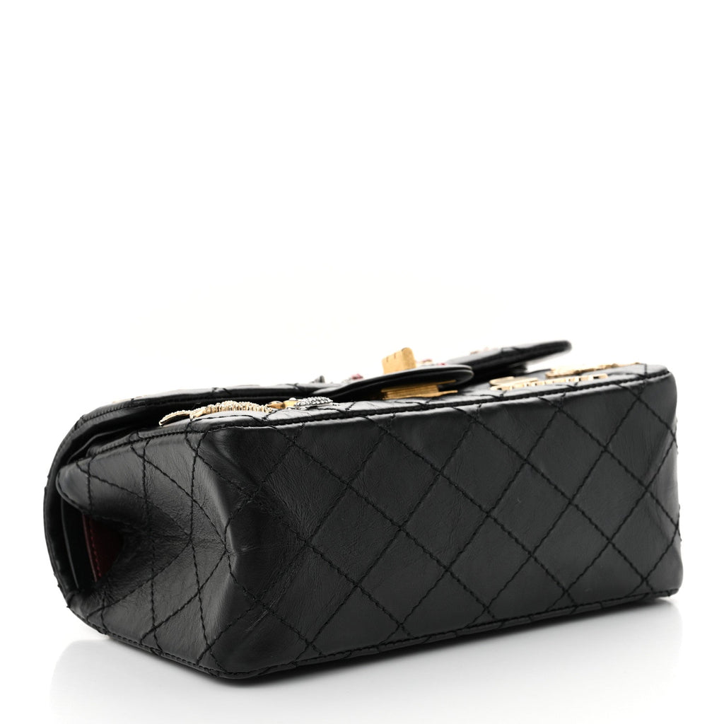 Aged Calfskin Lucky Charms 2.55 Reissue 224 Flap Black