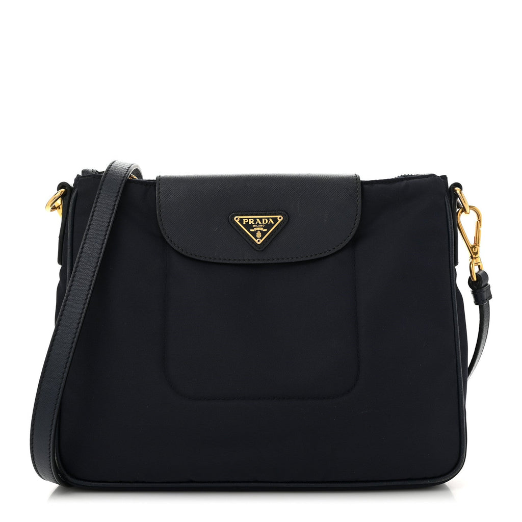 Tessuto Nylon Saffiano Crossbody Bag Bleu