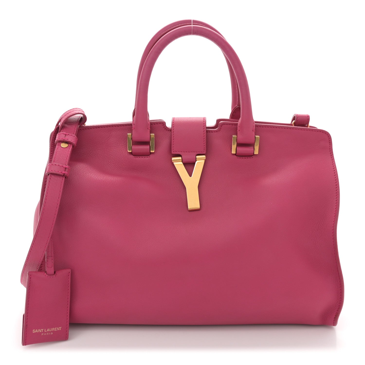 Calfskin Small Classic Y Cabas Fuchsia