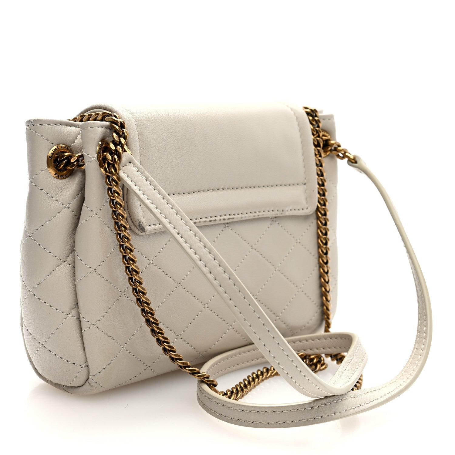 Lambskin Quilted Monogram Mini Nolita Crema Soft