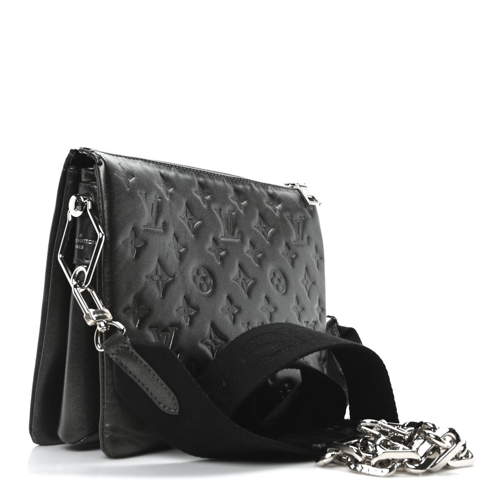 Lambskin Embossed Monogram Coussin PM Anthracite