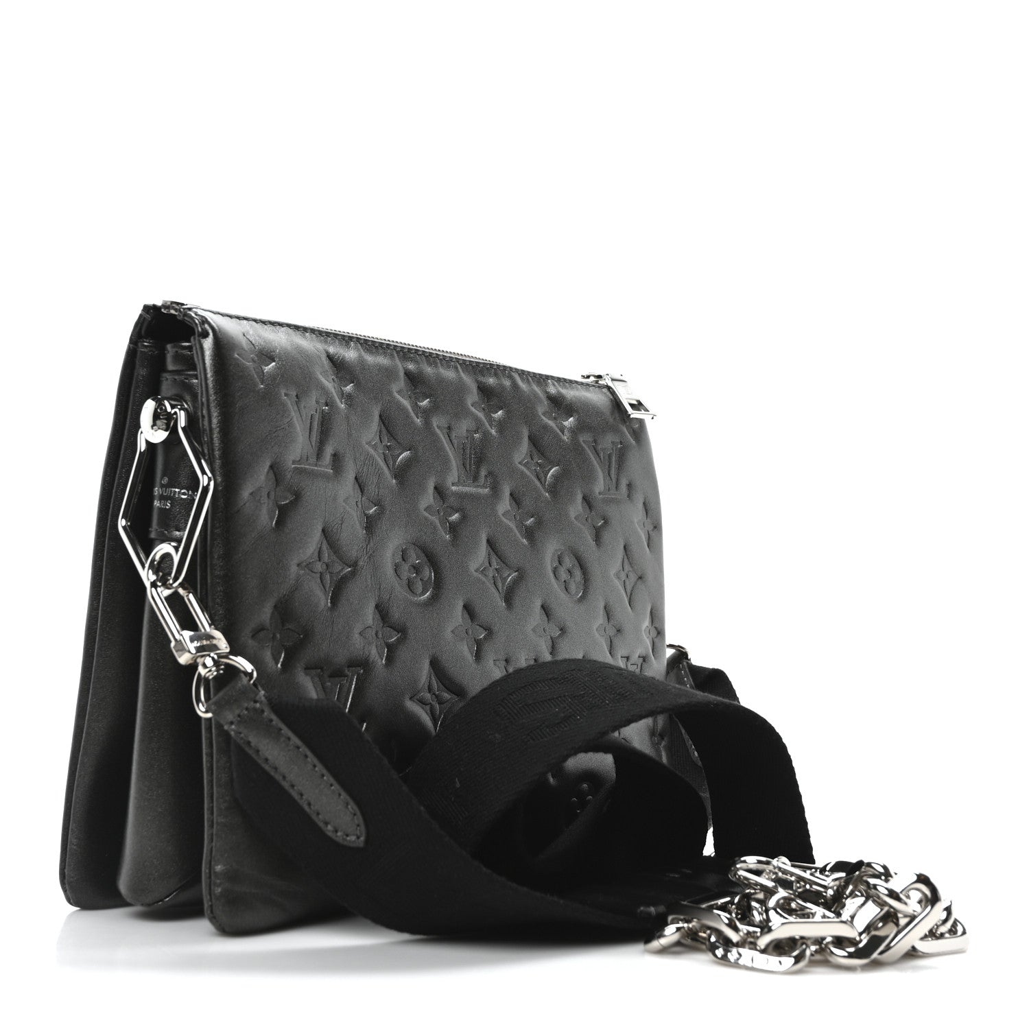 Lambskin Embossed Monogram Coussin PM Anthracite