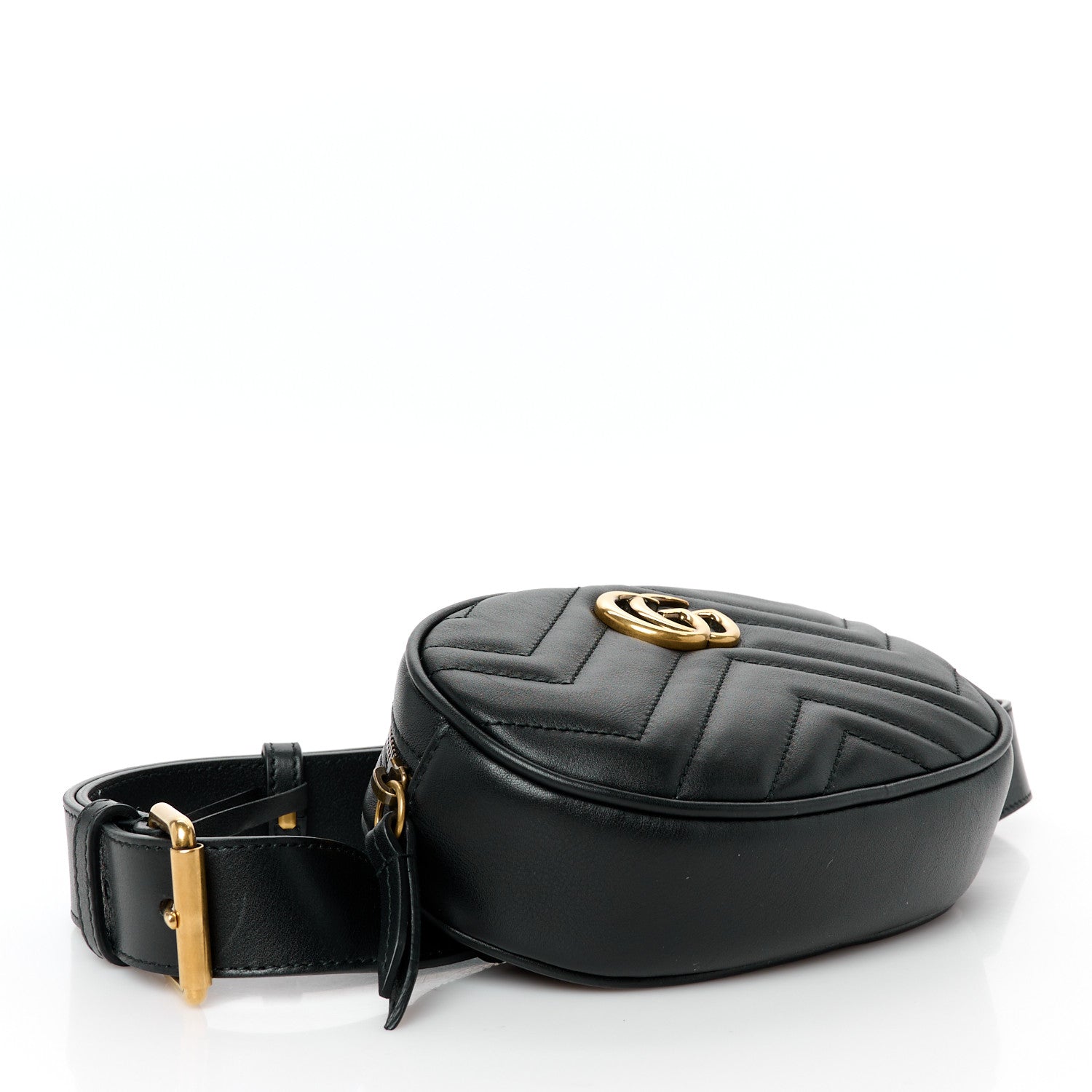 Calfskin Matelasse GG Marmont Belt Bag 85 34 Black