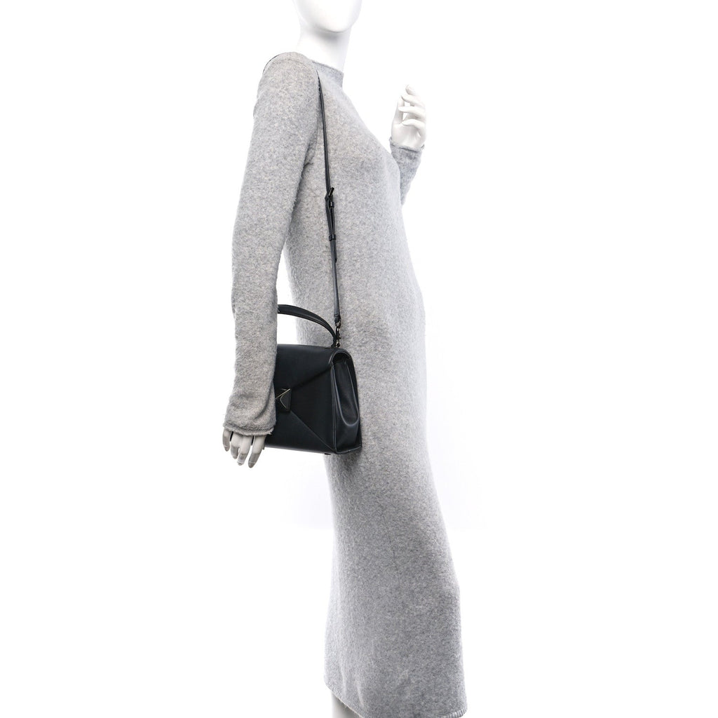 Nappa Small One Stud Top Handle Bag Black