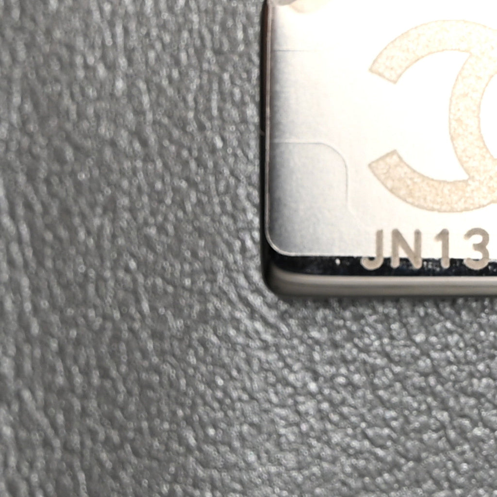 Iridescent Lambskin Quilted Medium Double Flap Grey