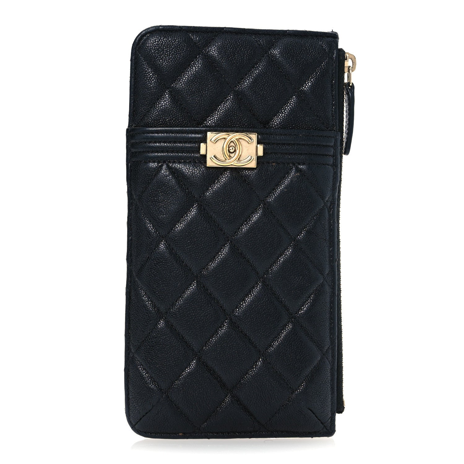 Caviar Quilted Boy iPhone Pouch Black