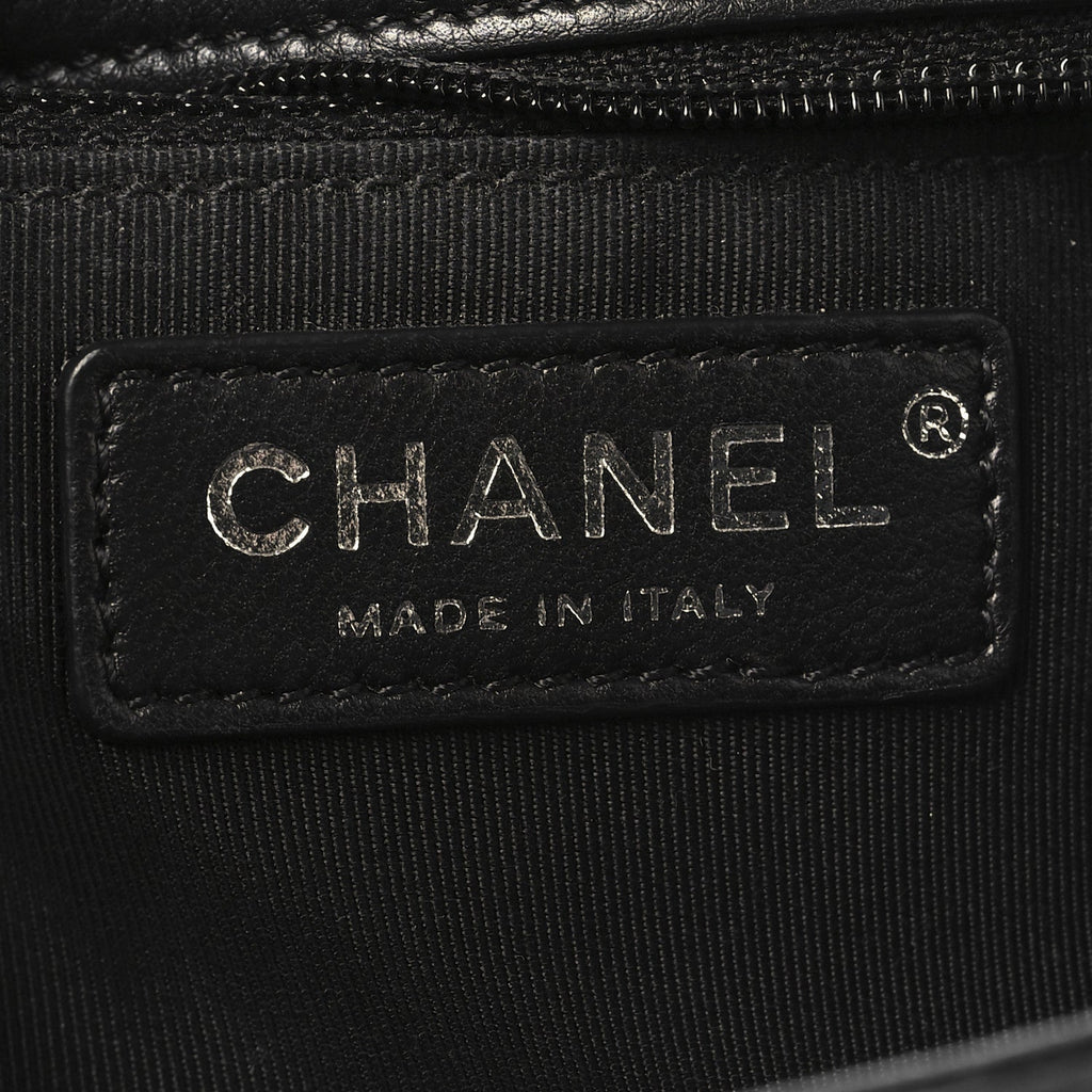 Calfskin Quilted Small Frame In Chain Flap Black