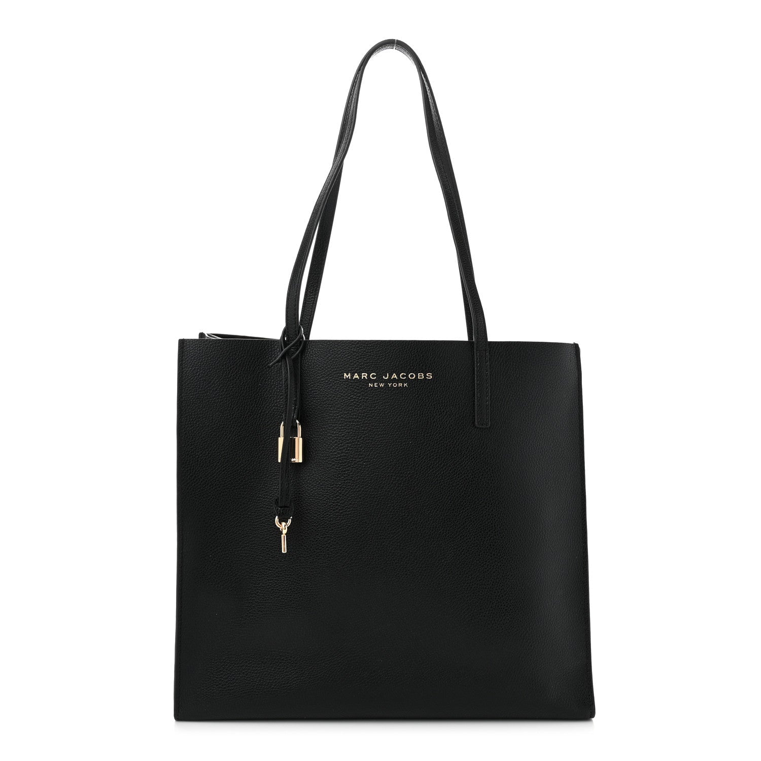 Grained Calfskin Grind Shopper Tote Black