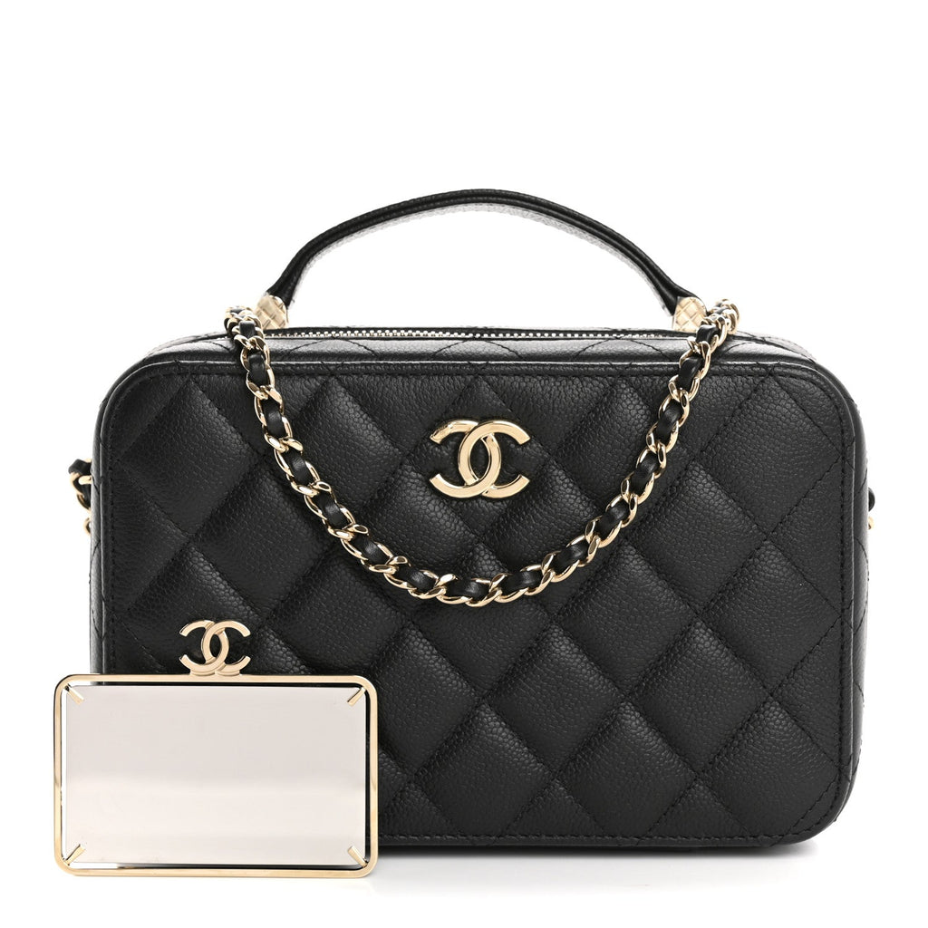 Caviar Quilted Vanity Case Black