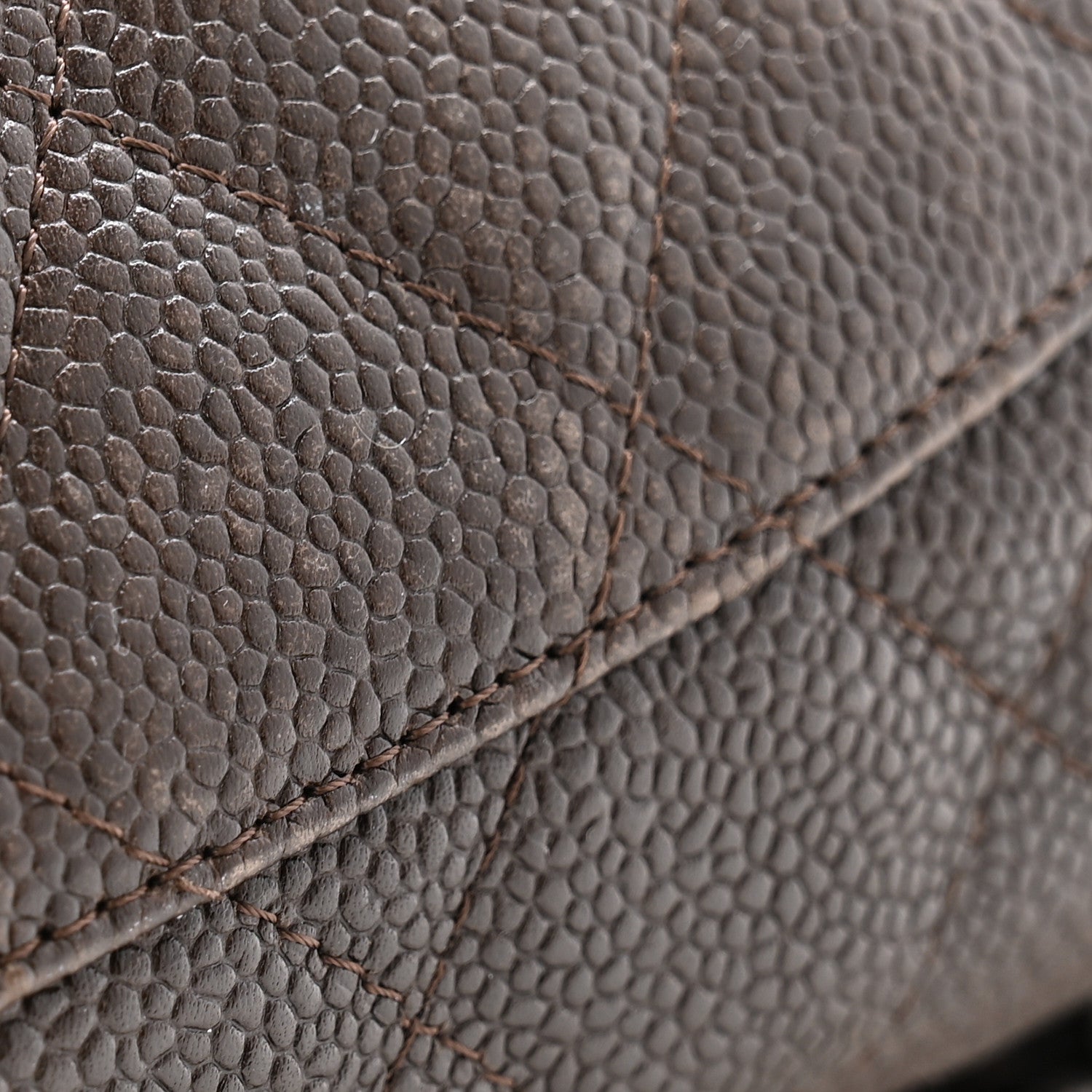 Caviar Quilted Jumbo Single Flap Dark Brown
