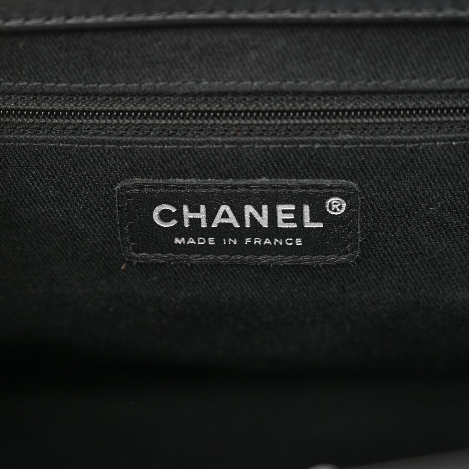 Patent Quilted Timeless CC Shopping Tote Black