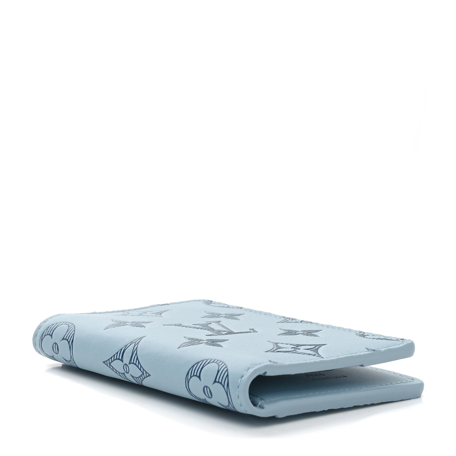 Calfskin Monogram Shadow Pocket Organizer Sky Blue