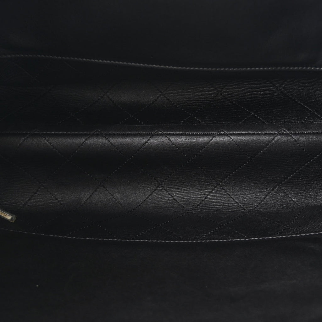 Caviar Stitched Large Lady Coco Shopping Tote Black