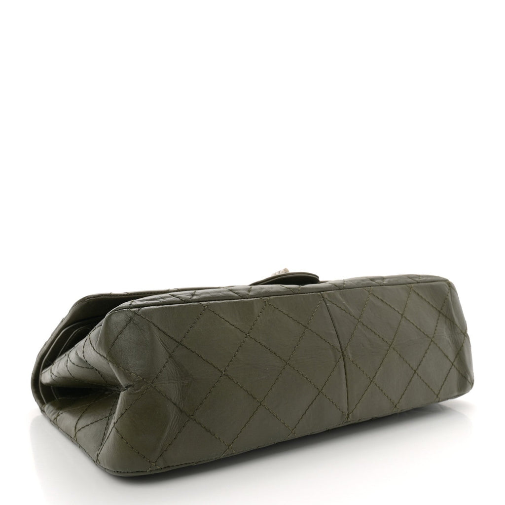 Aged Calfskin Quilted 2.55 Reissue 227 Flap Dark Green