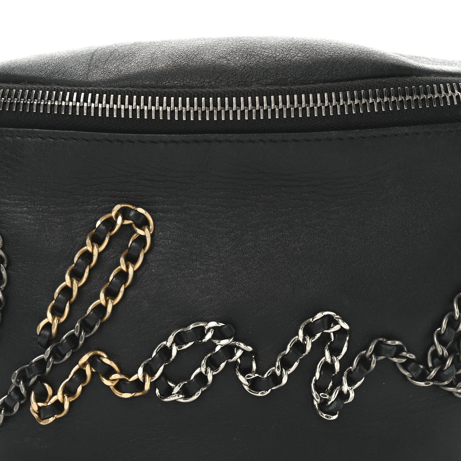 Calfskin Chain 20s Signe Waist Bag Black