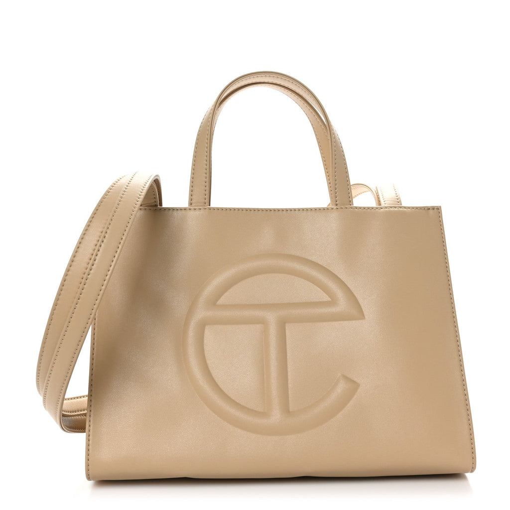 Vegan Leather Shmedium Shopping Bag Cream