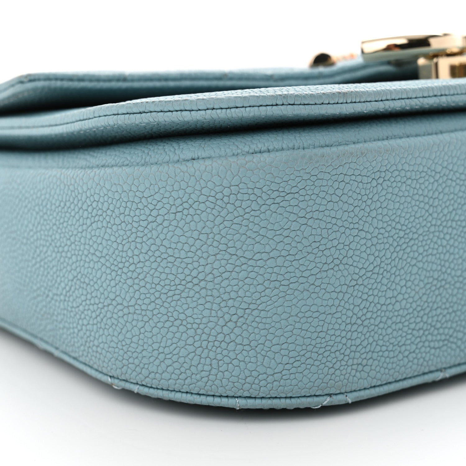 Grained Calfskin Quilted Small Cuba Top Handle Flap Blue