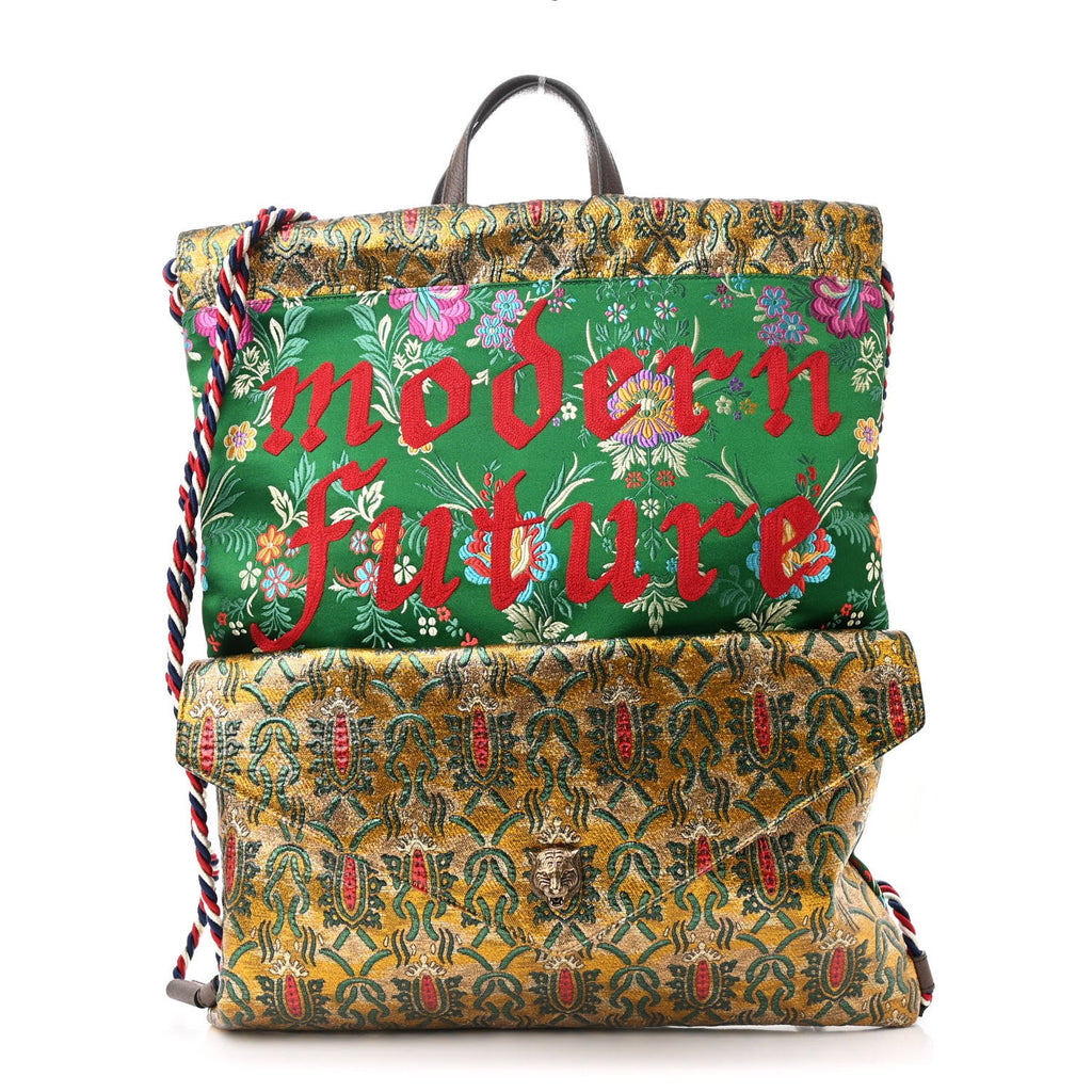 Brocade Modern Future Drawstring Backpack Multicolor