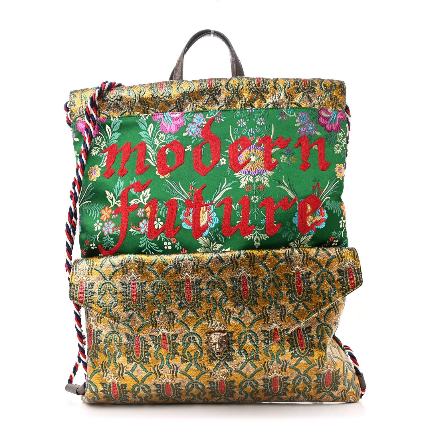 Brocade Modern Future Drawstring Backpack Multicolor