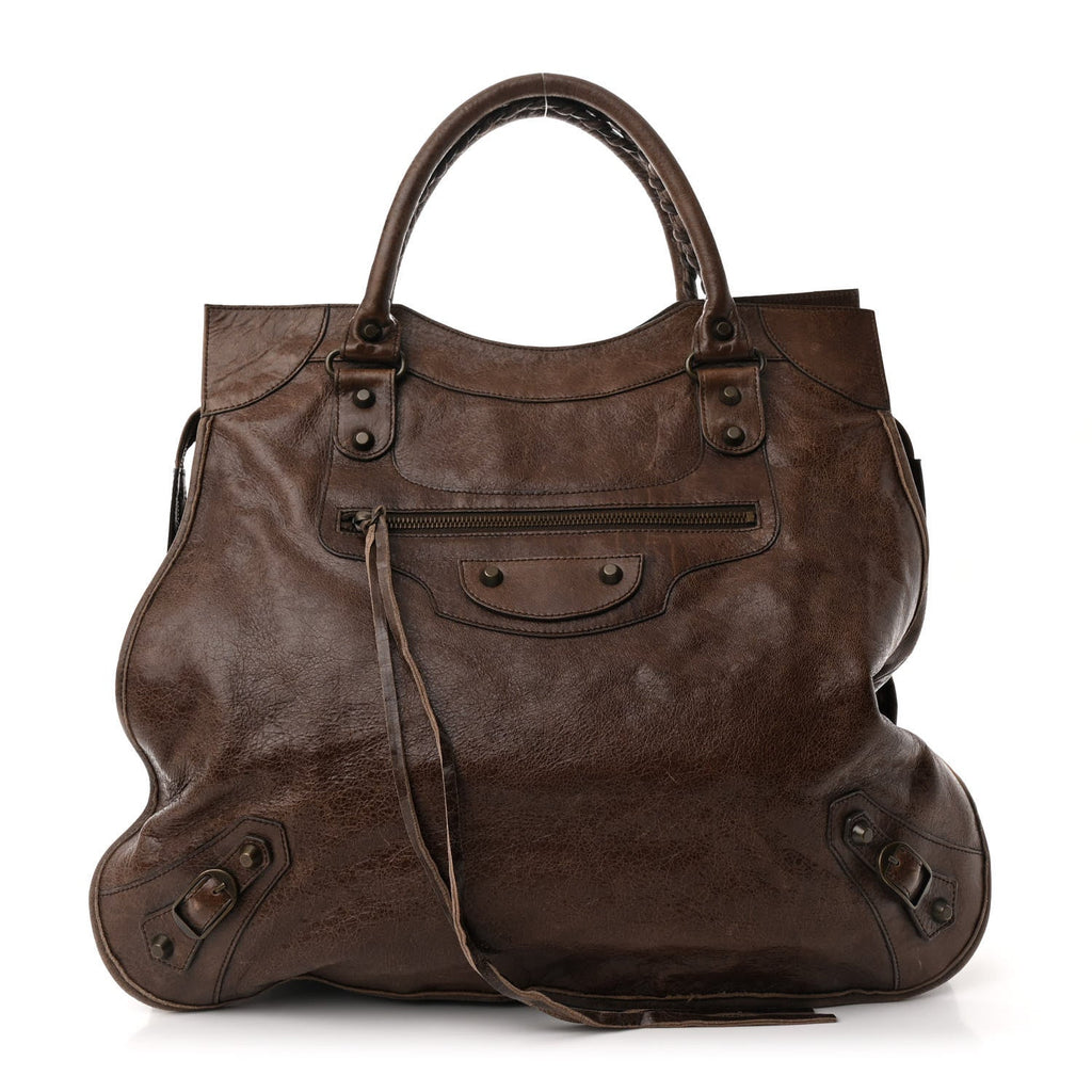 Chevre Classic Hardware Mid Afternoon Tote Truffle