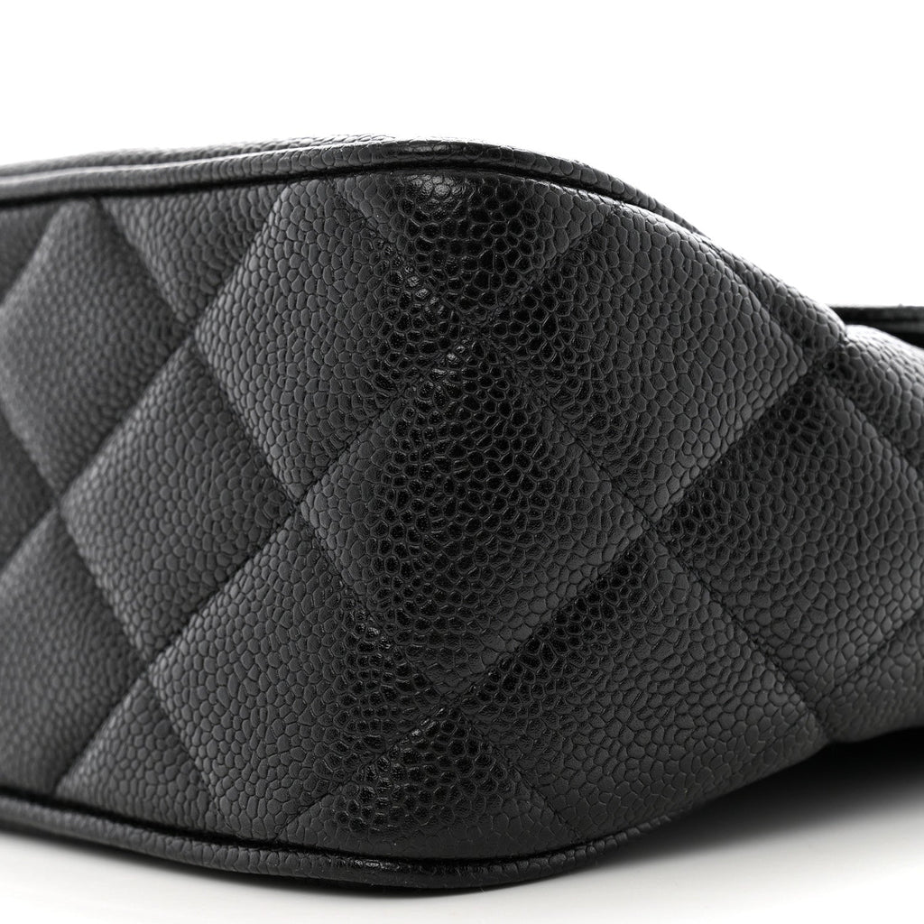 Caviar Quilted Jumbo Square Flap Black