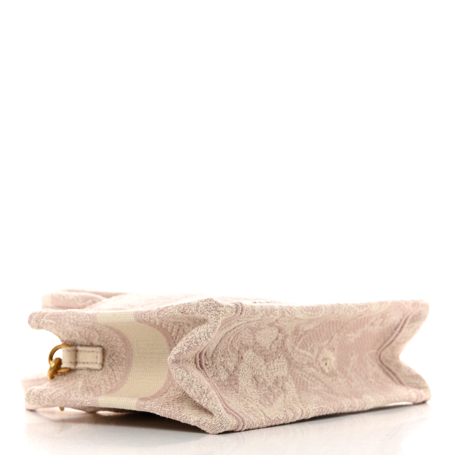 Canvas Embroidered Mini Toile De Jouy Book Tote With Strap Rose Multicolor