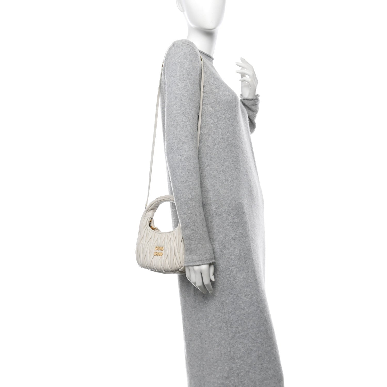 Nappa Matelasse Small Wander Hobo White