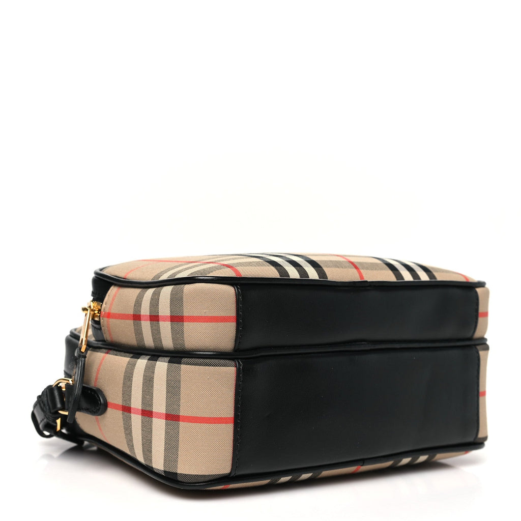 Calfskin Vintage Check Medium Camera Bag Archive Beige