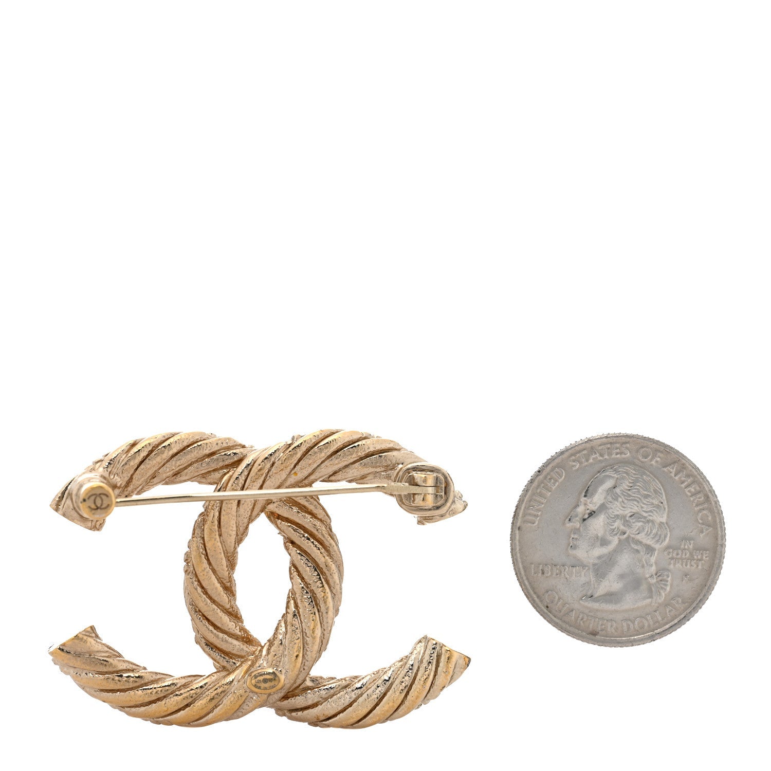 Twisted CC Brooch Light Gold